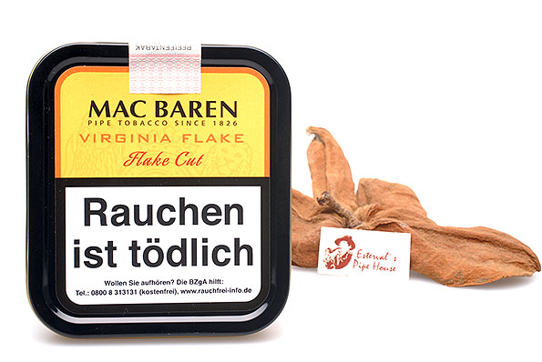 Mac Baren Virginia Flake - Flake Cut Pipe tobacco 50g Tin Mac Baren Virginia Flake - Flake Cut Pipe tobacco 50g Tin